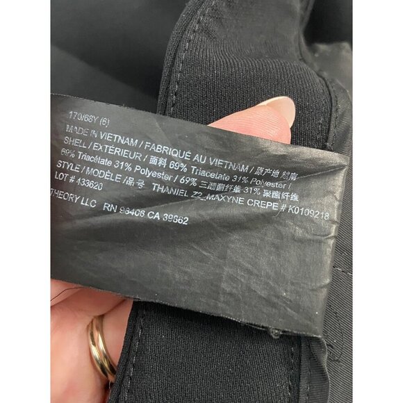 Theory Thaniel Z2 Maxyne Crepe Black Pants-sz 6 - Picture 11 of 11